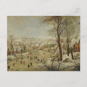 Carte Postale Winter Landscape with Bird Trap
