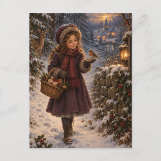 Carte Postale Winter Messenger Christmas Postcard