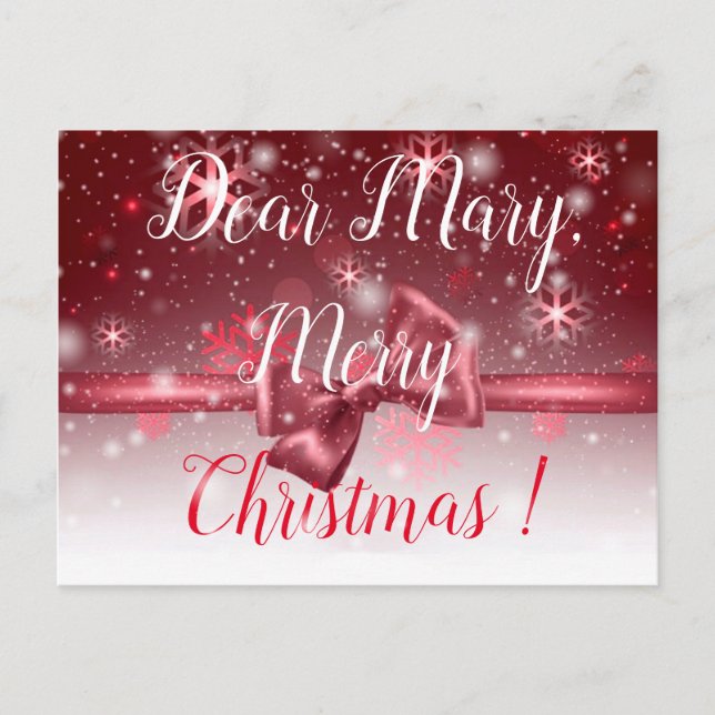 Carte Postale Winter Red Votre nom (Devant)
