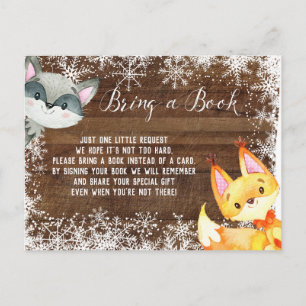 Carte Postale Winter Rustic Animal Woodland Livres pour Baby Car