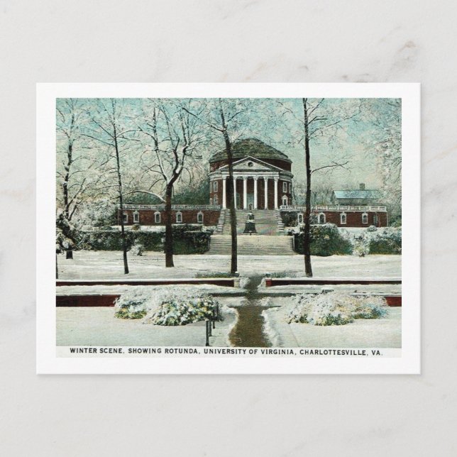 Carte Postale Winter Scene, Charlottesville VA, Vintage (Devant)