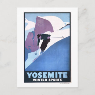 Carte Postale Winter Sports Skiing Promotional Poster