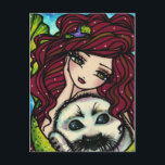 Carte Postale Winter White Seal Mermaid Art Fantasy<br><div class="desc">This postcard ce que designed and created featuring the original,  hand-painted Fantasy Art of Hannah Lynn. To learn more about the artist,  go to hannanhlynnart.com.</div>