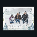 Carte Postale Winter Wonderland Alpine Snowy Christmas Photo<br><div class="desc">Personnalisez cette carte postale de Noël chic hiver merveilleland avec votre photo de famille et vos salutations de saison facilement et rapidement,  appuyez simplement sur le bouton customiser pour réorganiser et formater le style et le placement du texte.  (c) The Happy Cat Studio</div>