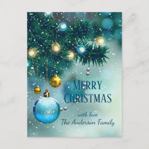 Carte Postale Winter Wonderland Blue Christmas Baubles