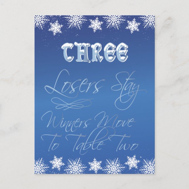 Carte Postale Winter Wonderland Bunco Table Card #3 (Devant)