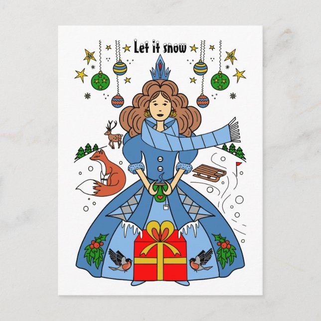 Carte Postale Winter Wonderland pour Noël (Devant)