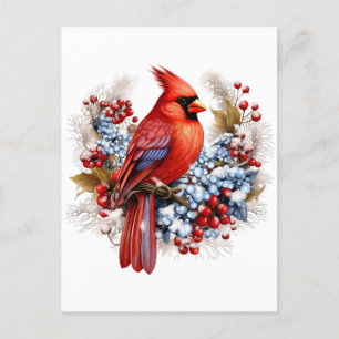 Carte Postale Winter Wonderland Red Cardinal