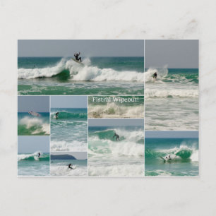 Carte Postale Wipeout surfant de Fistral Newquay les