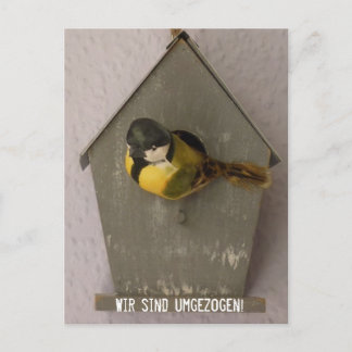 Carte Postale Wir sind umgezogen! - Postkarte (Vogelhaus)