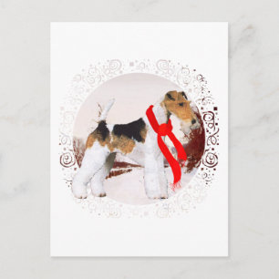 Carte Postale Wire Fox Terrier Hiver