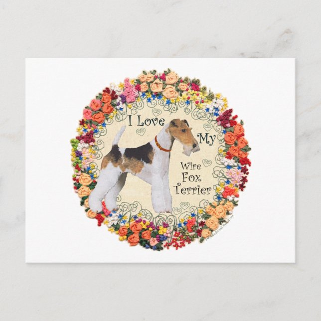 Carte Postale Wire Fox Terrier Love (Devant)