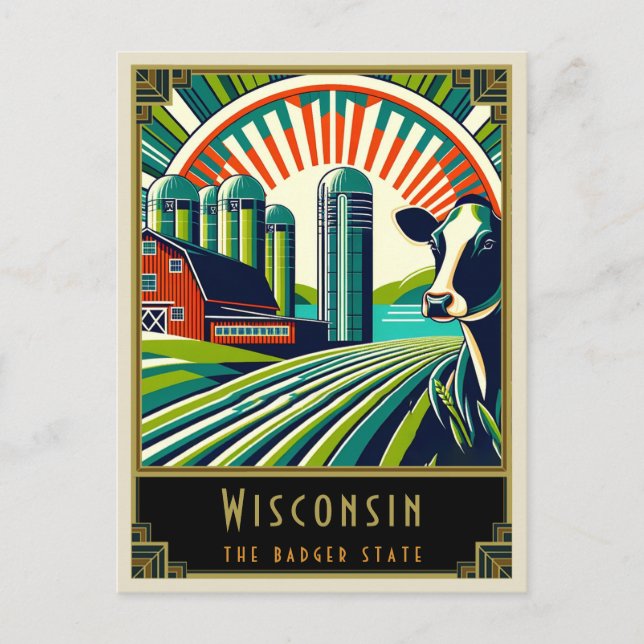 Carte Postale Wisconsin | Art déco (Devant)