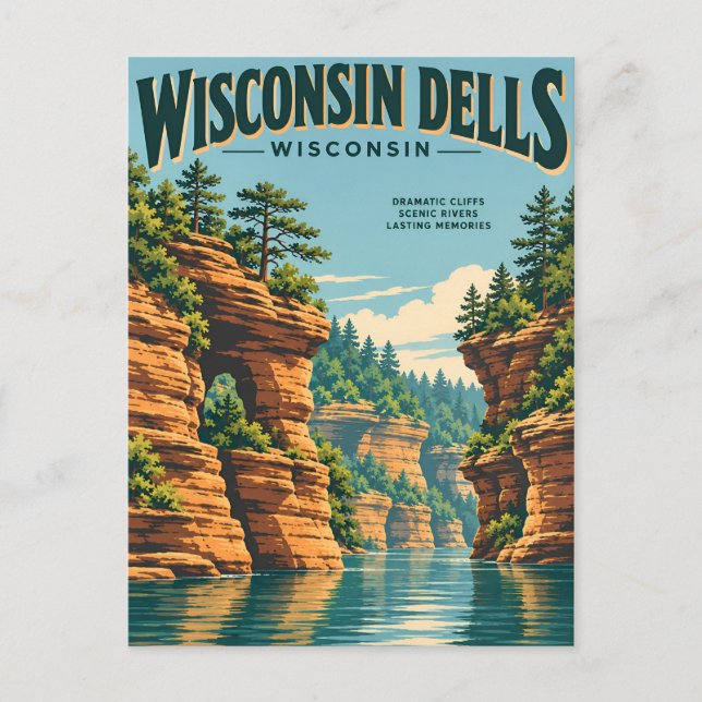Carte Postale Wisconsin Dells vintage (Devant)