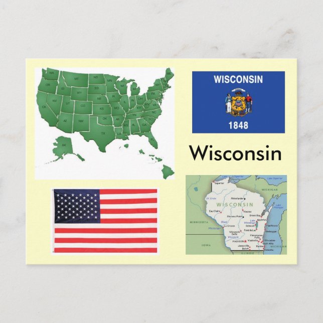Carte Postale Wisconsin, États-Unis (Devant)