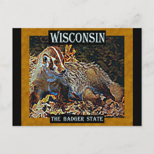 Carte Postale Wisconsin L'État Badger