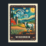Carte Postale Wisconsin | Vincent Van Gogh inspiré<br><div class="desc">Découvrez le mélange enchanteur des paysages naturels du Wisconsin avec le style artistique emblématique de Vincent van Gogh dans notre "Wisconsin" | Vincent van Gogh Inspirated Postcard". Cette carte postale est un hommage à la beauté pittoresque du Wisconsin, réinventée à travers les coups tourbillonnants et vibrants de la technique impressionniste...</div>