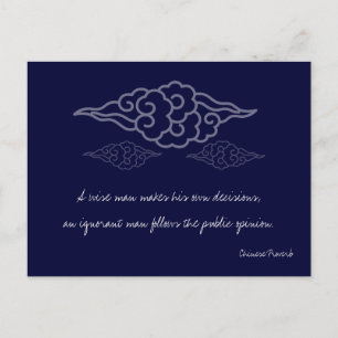 Carte Postale Wise Man Makes His Own Decisions - Chinese Proverb