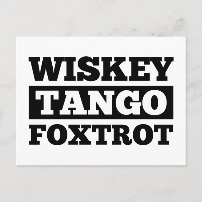 Carte Postale Wiskey Tango Foxtrot (Devant)