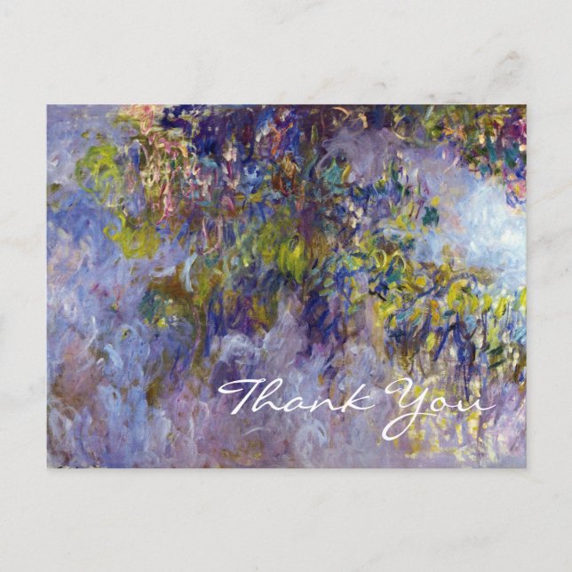 Carte Postale Wisteria (à gauche) par Claudet Monet, Merci (Devant)