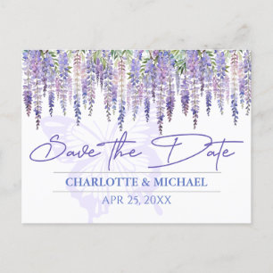 Carte Postale Wisteria Spring Garden Wedding Enregistrer la date