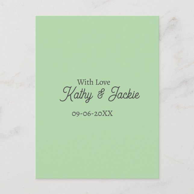 Carte Postale With love add couple name wedding simple minimal  (Devant)