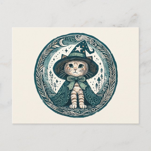 Carte Postale Wizard Kitty cat (Devant)