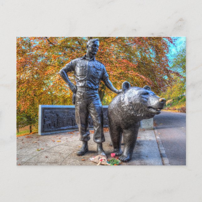 Carte Postale Wojtek The Soldier Bear Memorial Edimbourg (Devant)