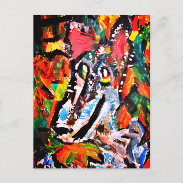 Carte Postale Wolf Beauté Automne Jigsaw Puzzle Puzzle (Devant)
