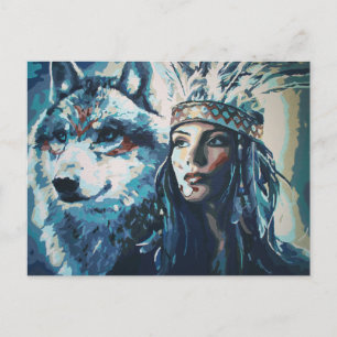 Carte postale Wolf Fine Art Peinture par Freyja