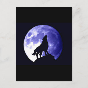 Carte Postale Wolf Howling à Moon