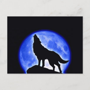 Carte Postale Wolf Howling à Moon