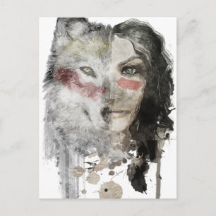Carte Postale Wolf Lady