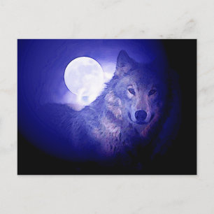 Carte Postale Wolf & Moon
