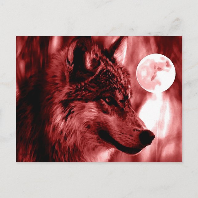 Carte Postale Wolf & Moon (Devant)