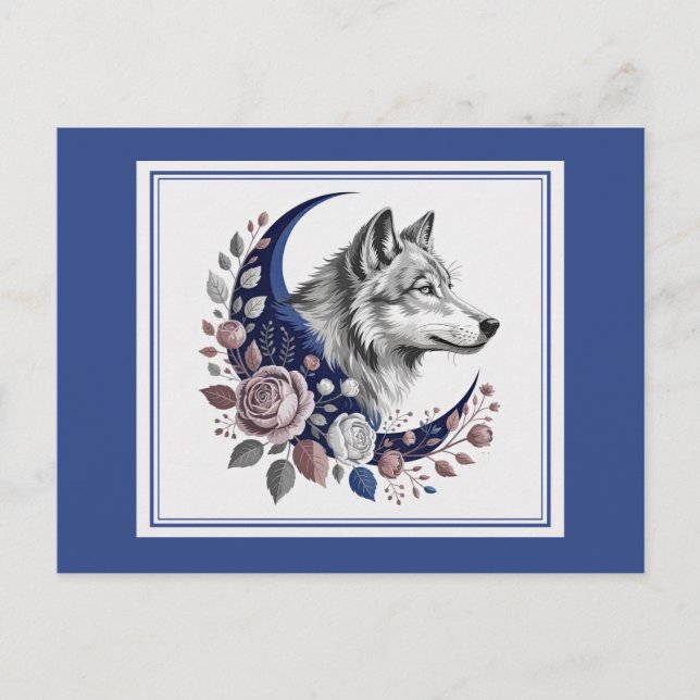 Carte postale Wolf & Moon (Devant)