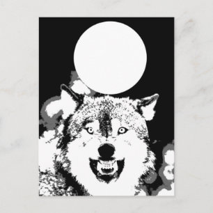 Carte Postale Wolf & Moon