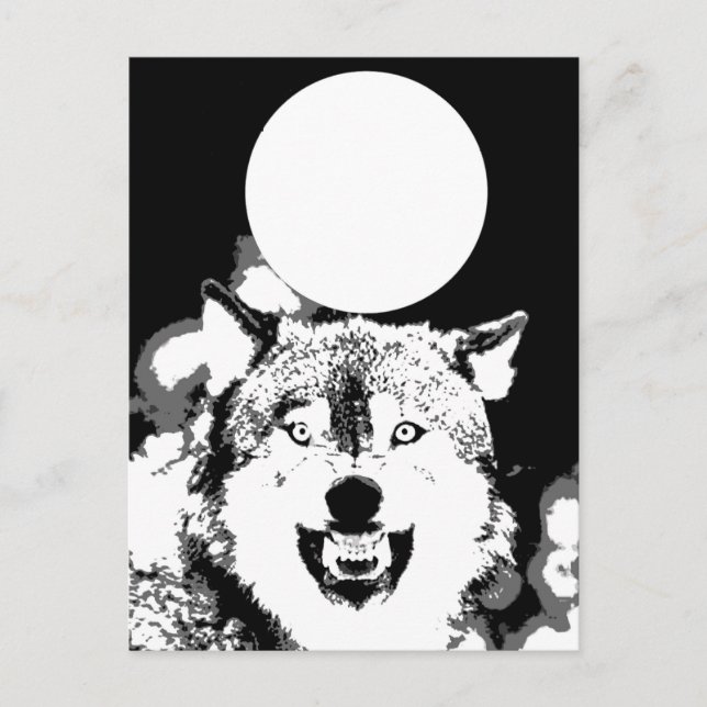 Carte Postale Wolf & Moon (Devant)