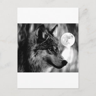 Carte Postale Wolf & Moon