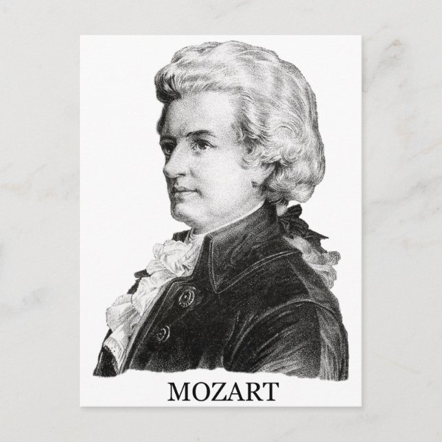 Carte Postale Wolfgang Amadeus Mozart, noir (Devant)
