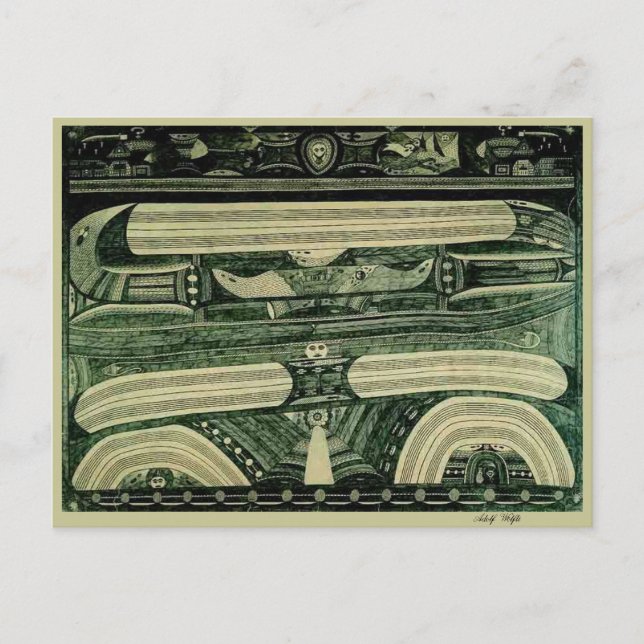 Carte Postale Wölfli 'Petrol' Fine Art (Devant)