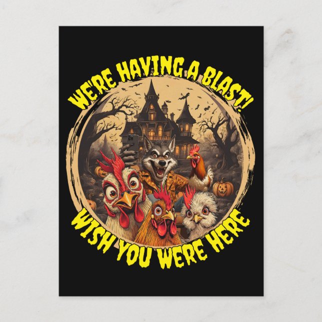 Carte Postale "Wolfman Manor Selfie" Cheesy Chicken (Devant)