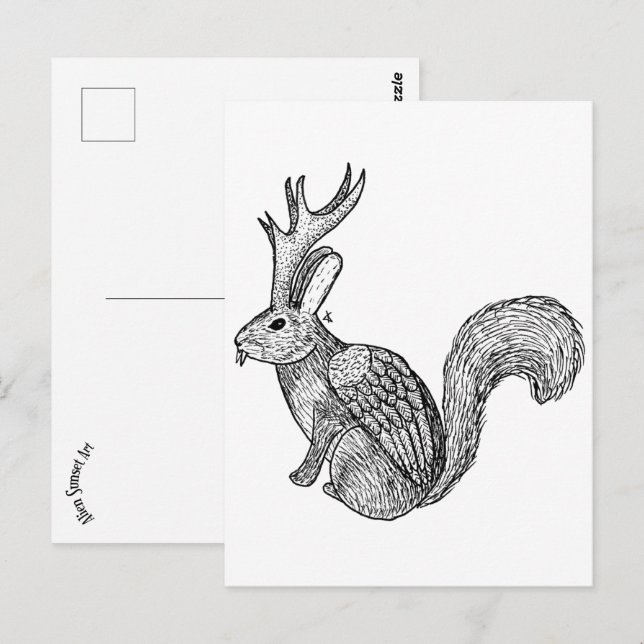 Carte Postale Wolpertinger (Devant / Derrière)