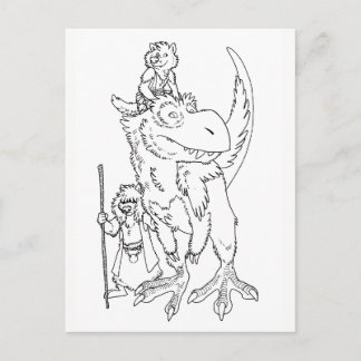 Carte Postale Wolves with Pet Dinosaur