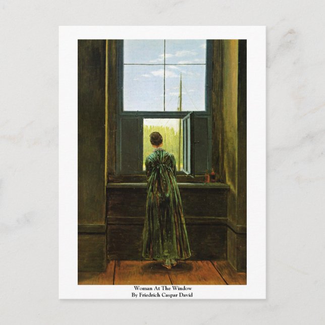 Carte Postale Woman At The Window By Friedrich Caspar David (Devant)