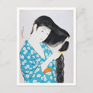 Carte Postale Woman Combing Her Hair, Goyō Hashiguchi