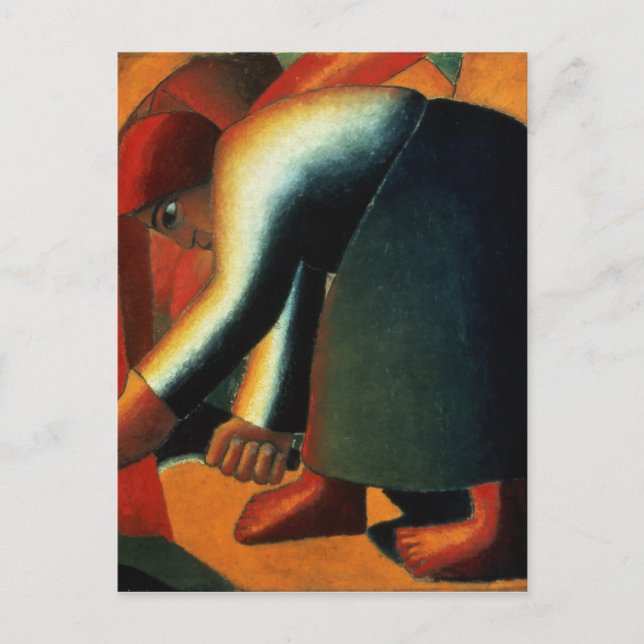 Carte Postale Woman Cutting, vers 1900 (Devant)