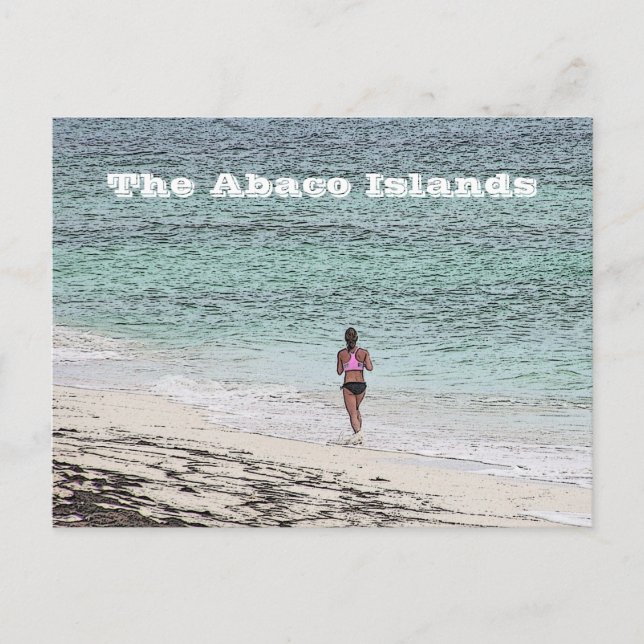 carte postale /WOMAN JOGGGING ON BEACH/ ABACO ISLA (Devant)
