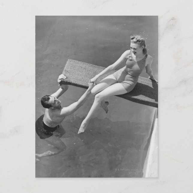 Carte Postale Woman on diving board (Devant)