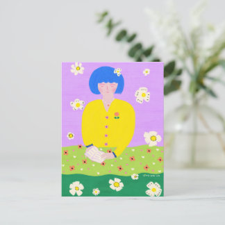 Carte Postale Woman reading in the garden